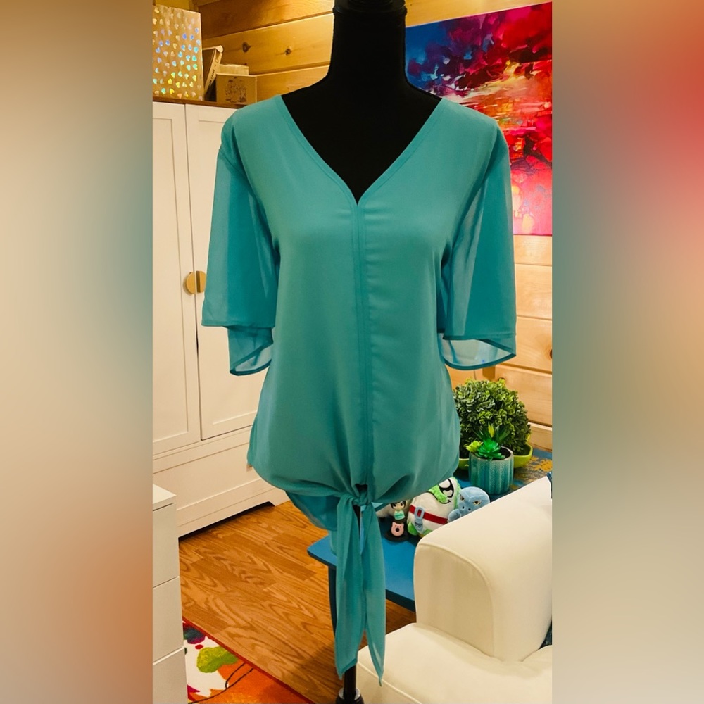 Zenana Teal Blue Blouse
